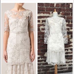 Marchesa Notte Size 8 White/Silver/Gold